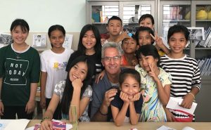 Mike finishes up teaching a class at the Mai Tam House of Hope HIV orphanage in Ho Chi Minh.
