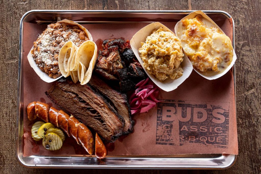 Tray of Bud's BBQ