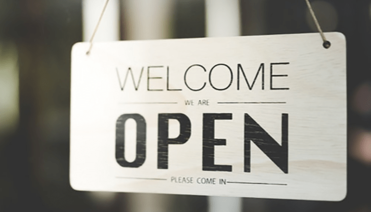 welcome open sign