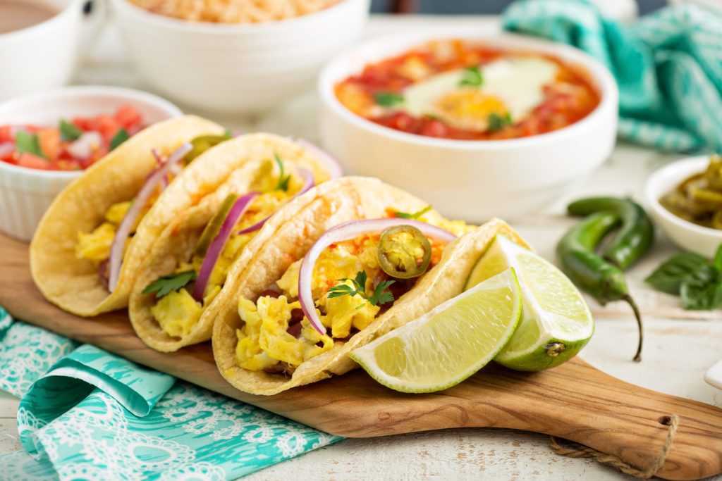 Tacos,With,Eggs,For,Breakfast,And,Variety,Of,Mexican,Dishes
