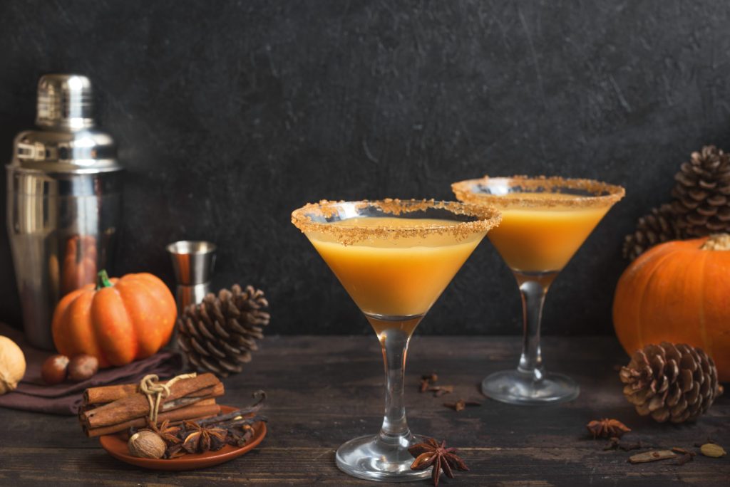 Pumpkintini.,Pumpkin,Martini,Cocktail,,Homemade,Festive,Seasonal,Drink,For,Thanksgiving