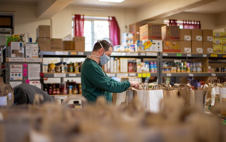 work at a food bank