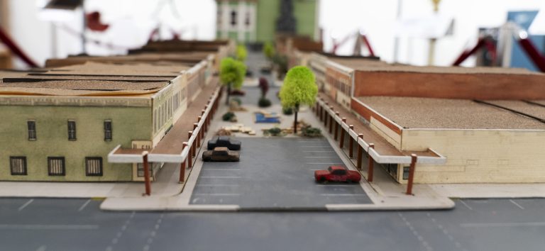 model of downtown columbia in 70s